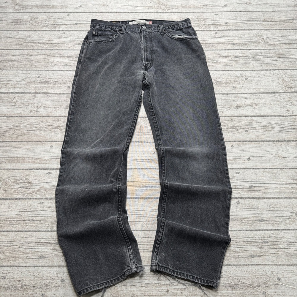Y2K Levi's 505 Jeans Men's 34x32 Black Faded Denim Straight Regular Fit Cotton